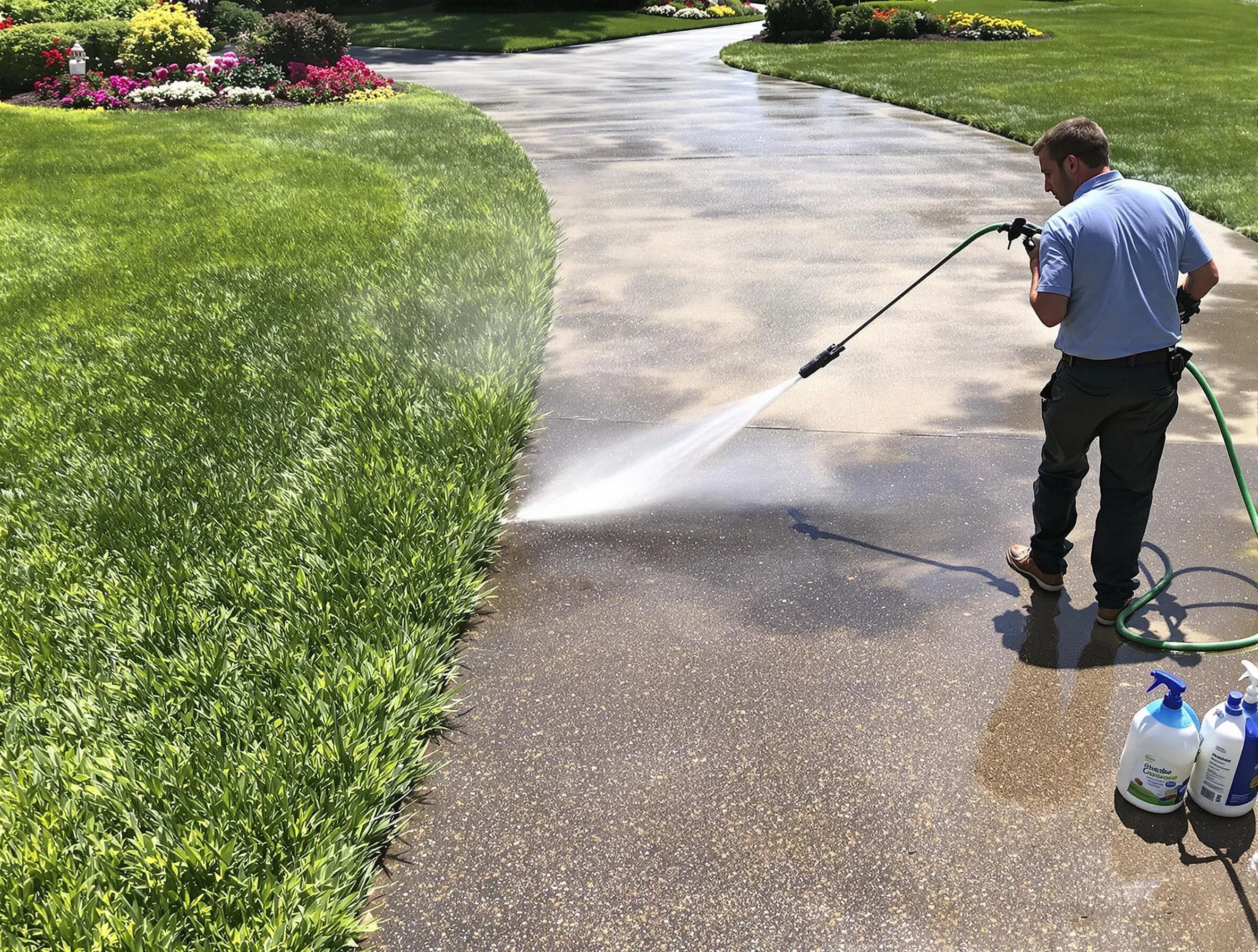 Before and after pressure washing by Broadview Heights Power Washing in Broadview Heights