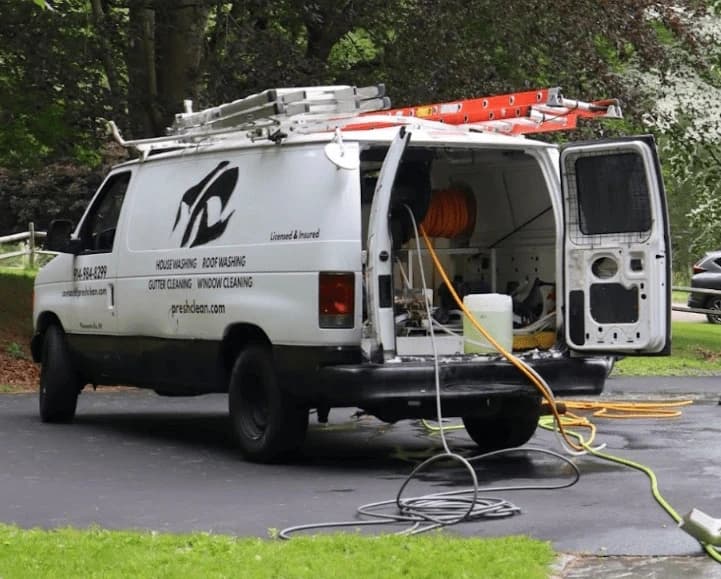 Broadview Heights Power Washing professionals cleaning commercial fleet in Broadview Heights